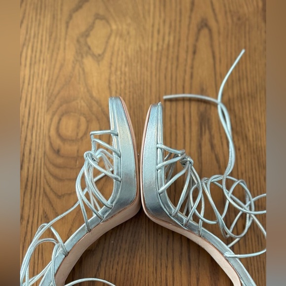 NWT Paige Silver Strappy High Heel Sandals size 8 - Picture 9 of 10
